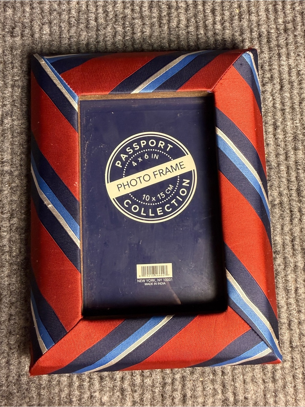Preppy Regimental Stripe Silk Tie Photo Frame 4x6 Accent Decor - Picture 5 of 6